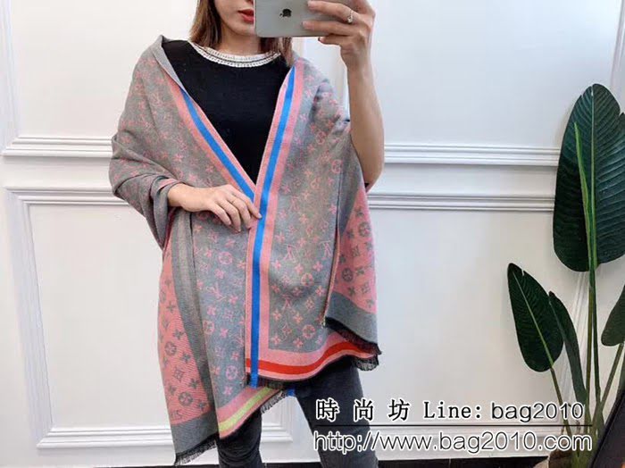 路易威登LV雙面大牌元素提花羊絨圍巾 LLWJ6004